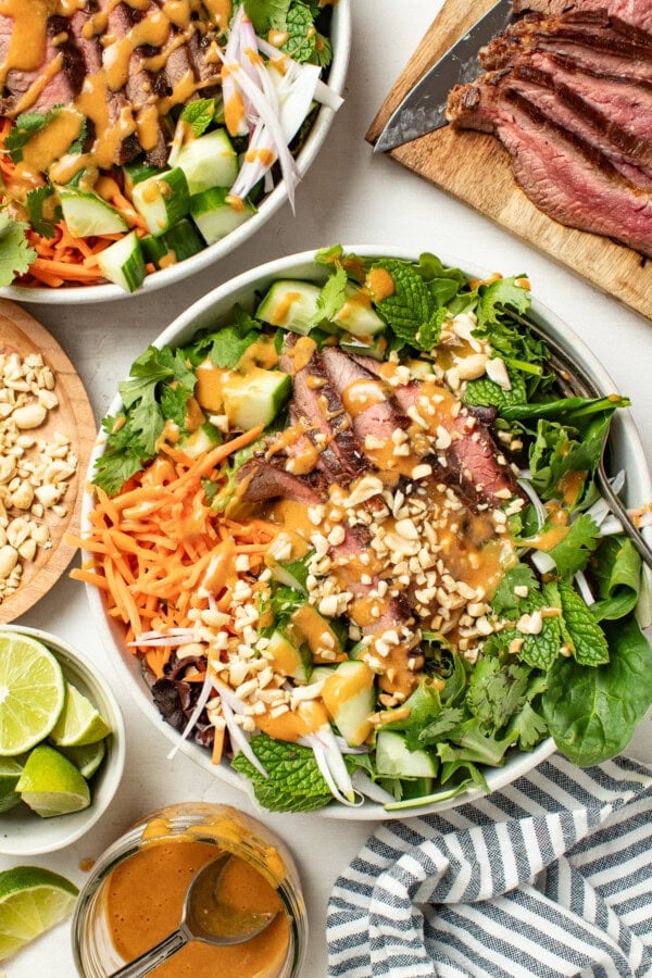 Thai Flank Steak Salad With Peanut Dressing and 39g Protein